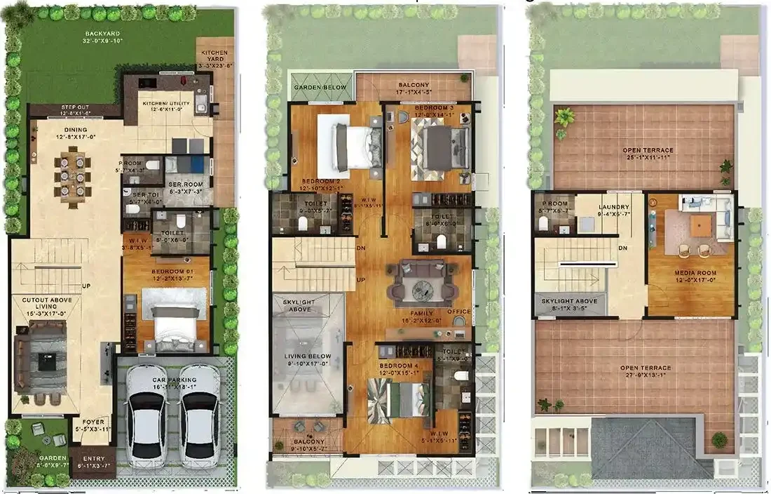 NVT Under the Open Sky Breeze West Facing Villa Floor Plan