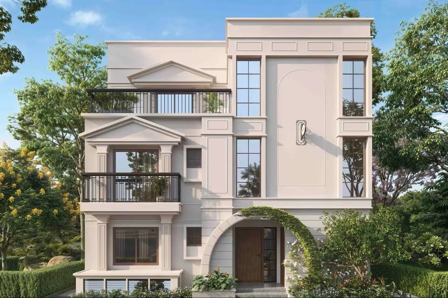 Greek themed NVT Oikos Villas in Whitefield
