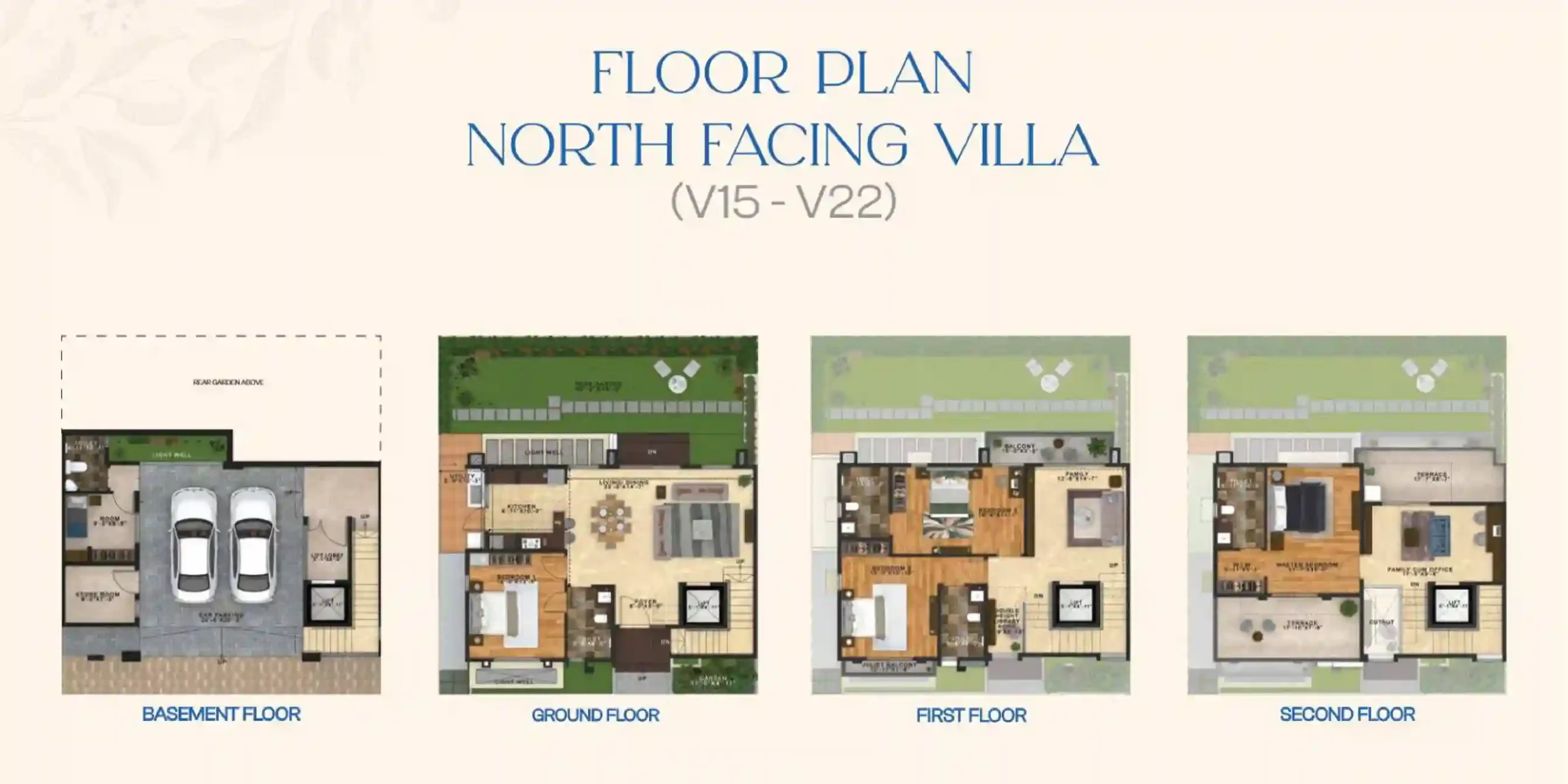 NVT Oikos 4 BHK Villa Floor Plan North Facing
