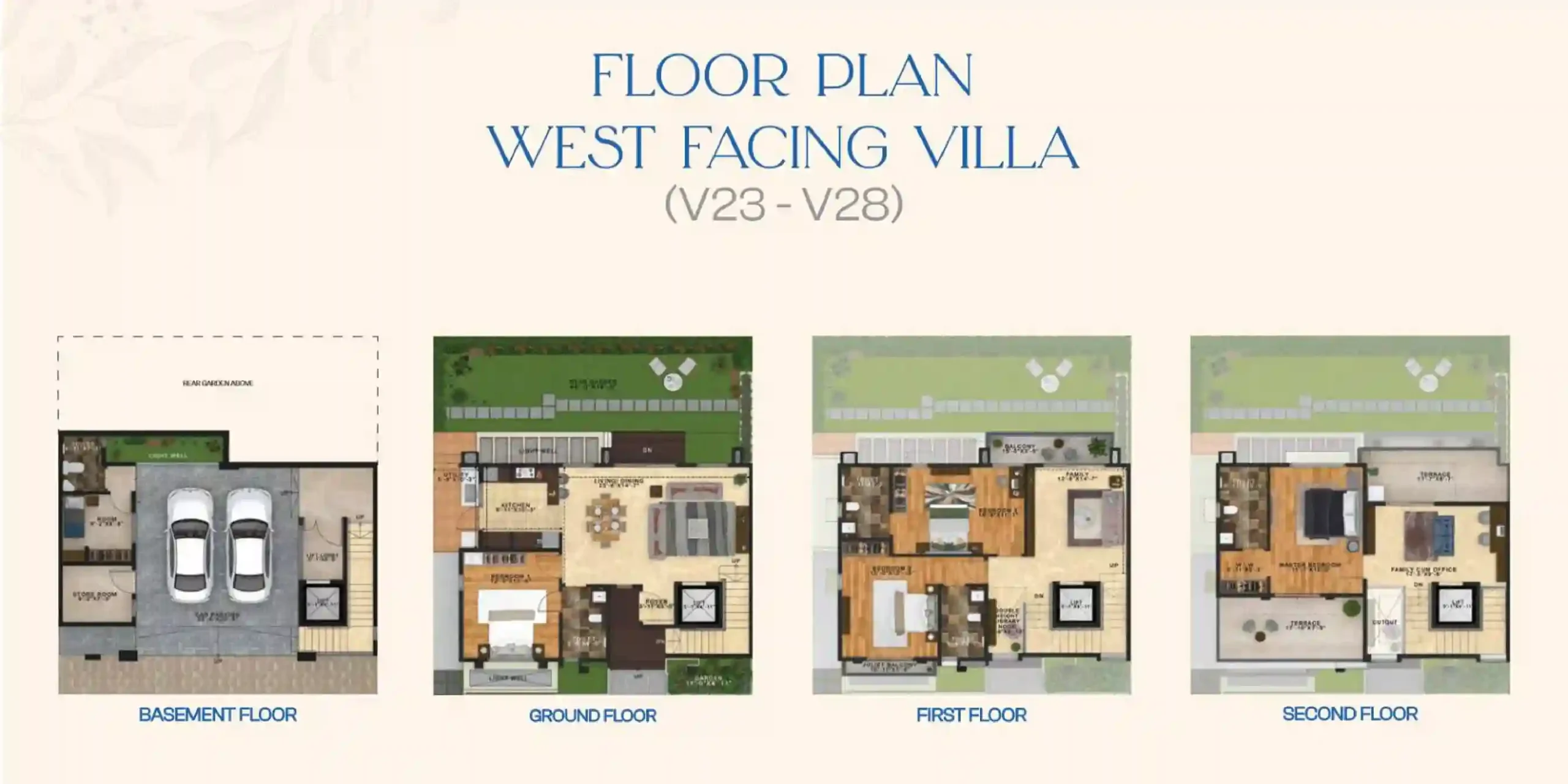 NVT Oikos 4 BHK Villa Floor Plan West Facing Type 2