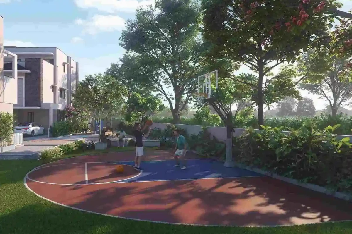 basketball court at under the open sky